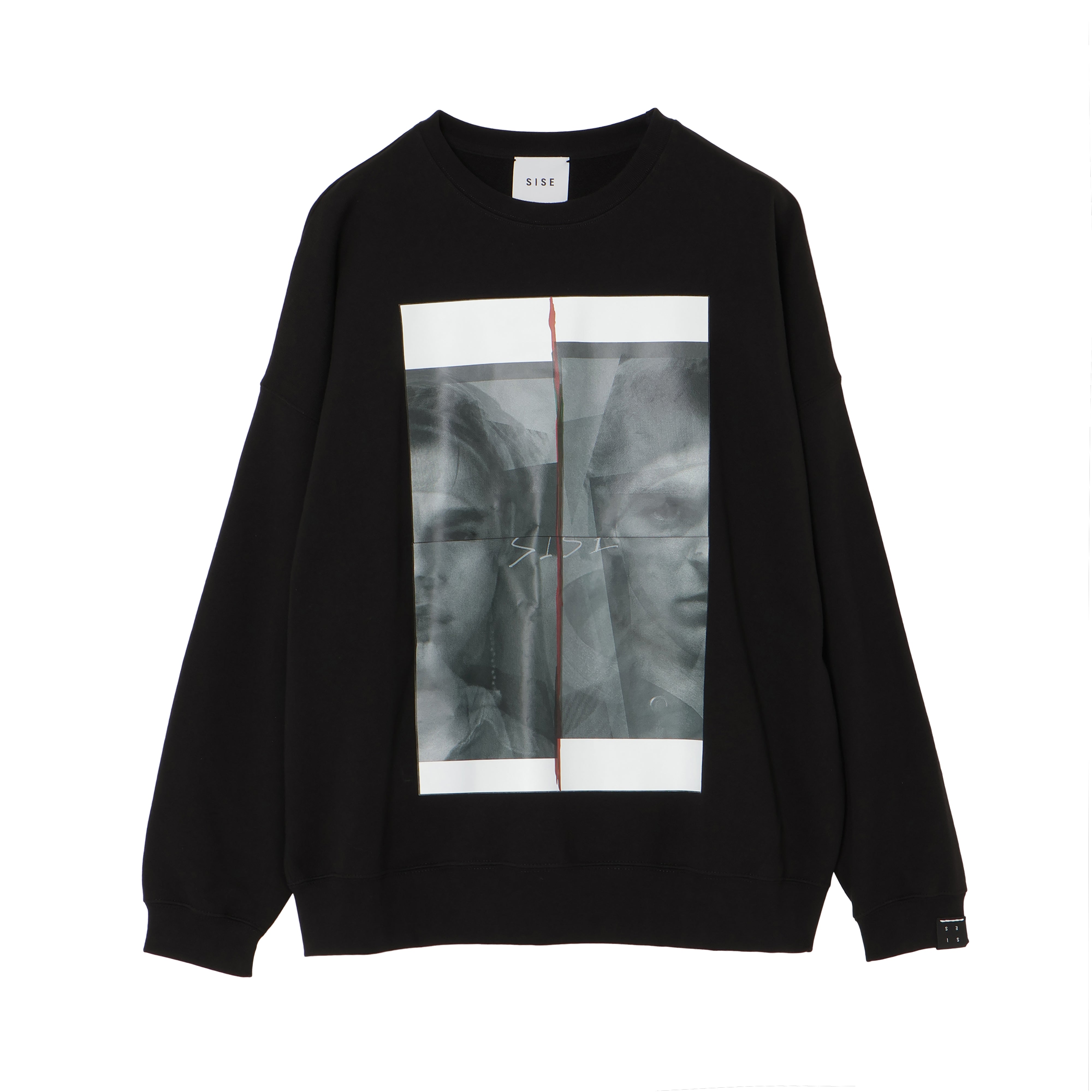 26SS SPLIT FACE CREW SWEAT (BLACK)