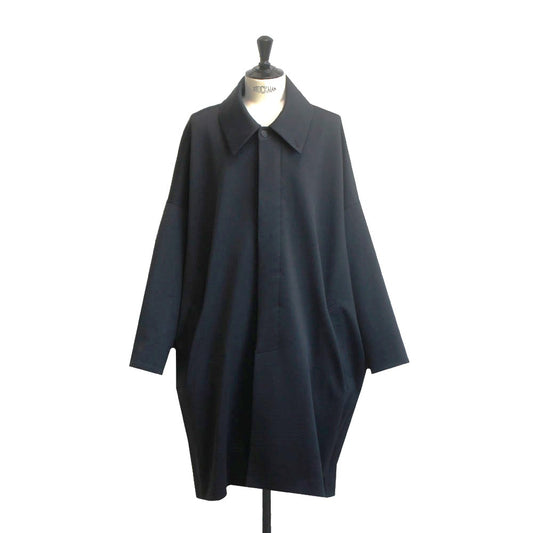 24AW STAIN COLLER LIGHT COAT BLACK