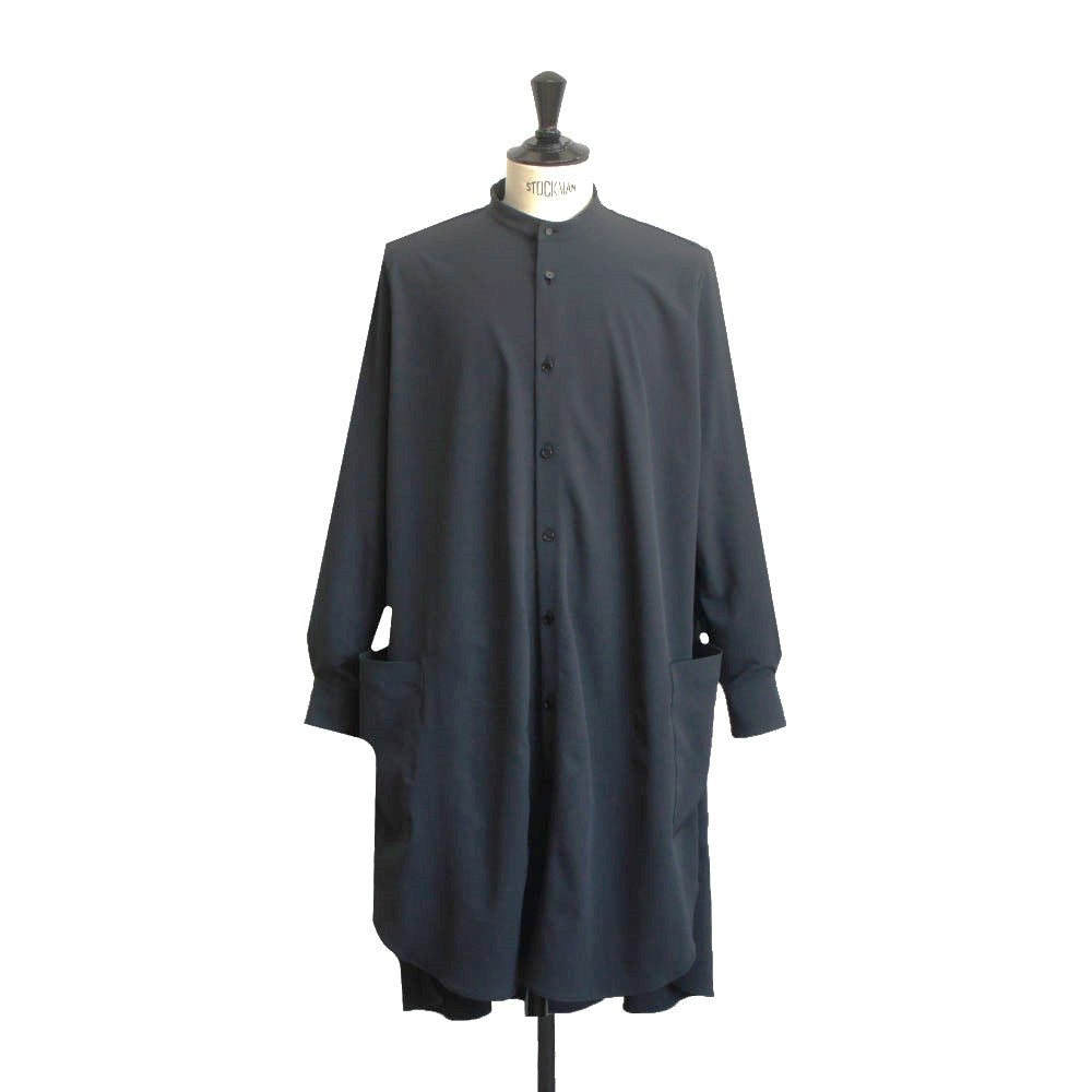 24AW NO COLLER LONG SHIRTS FAB_NO.1 BLACK